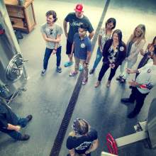 Brewmaster Jesse Robles with tour guests
