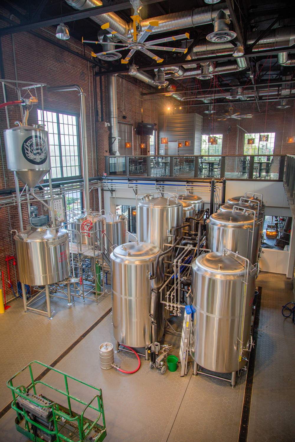 Brewery inside tanks