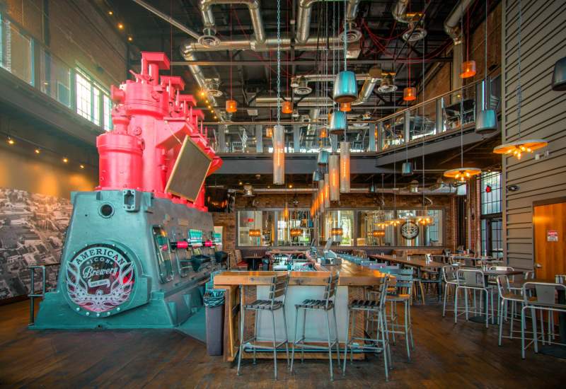Interior of the new American Icon Brewery